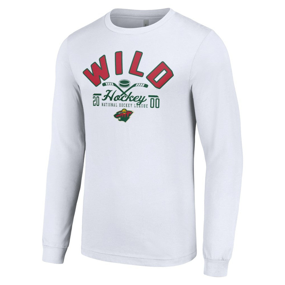 NHL White Minnesota Wild Starter Puck Long Sleeve T-Shirt
