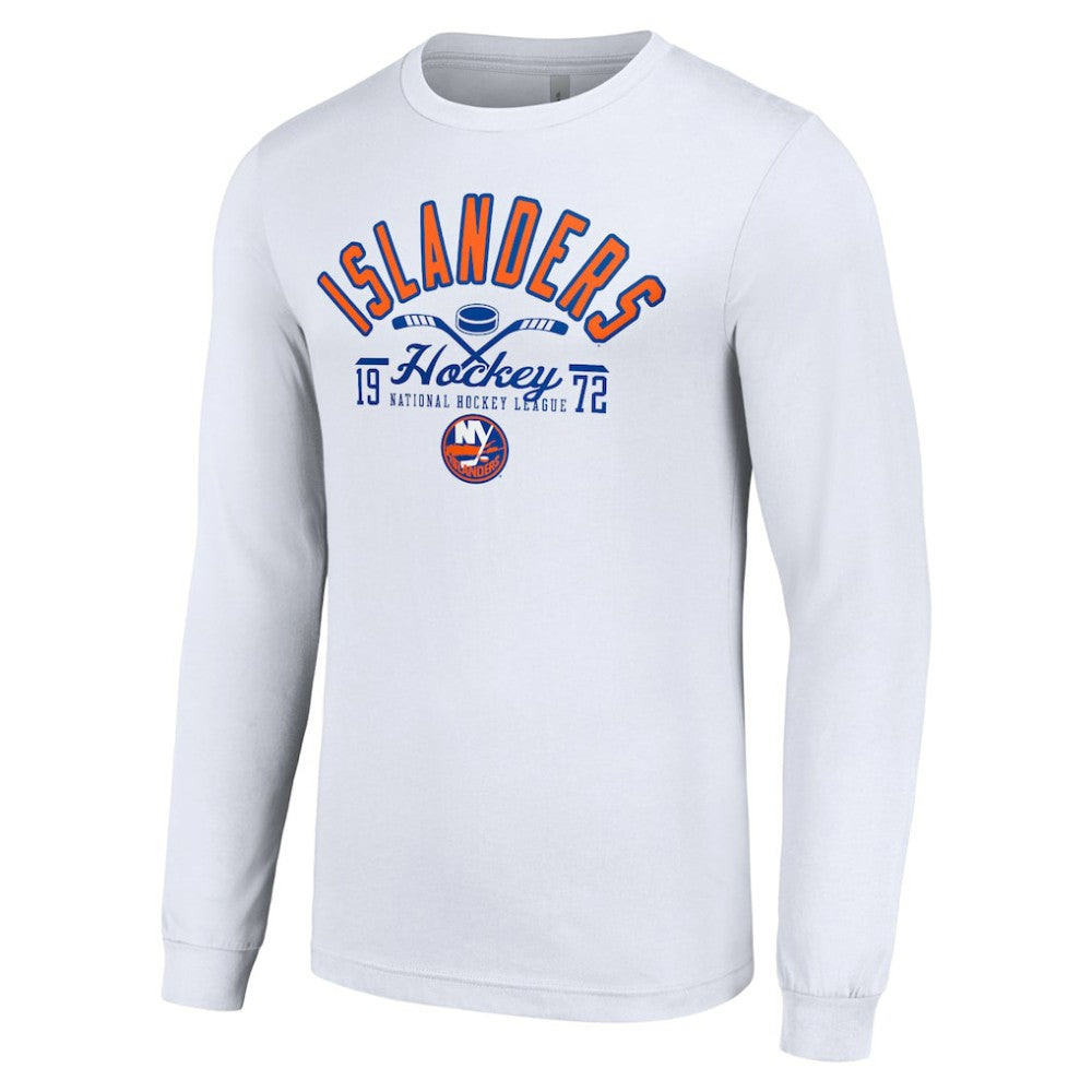 NHL White New York Islanders Starter Puck Long Sleeve T-Shirt