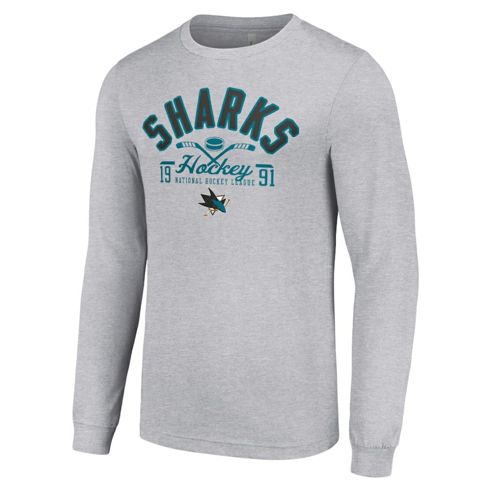 NHL Heather Gray San Jose Sharks Starter Puck Long Sleeve T-Shirt
