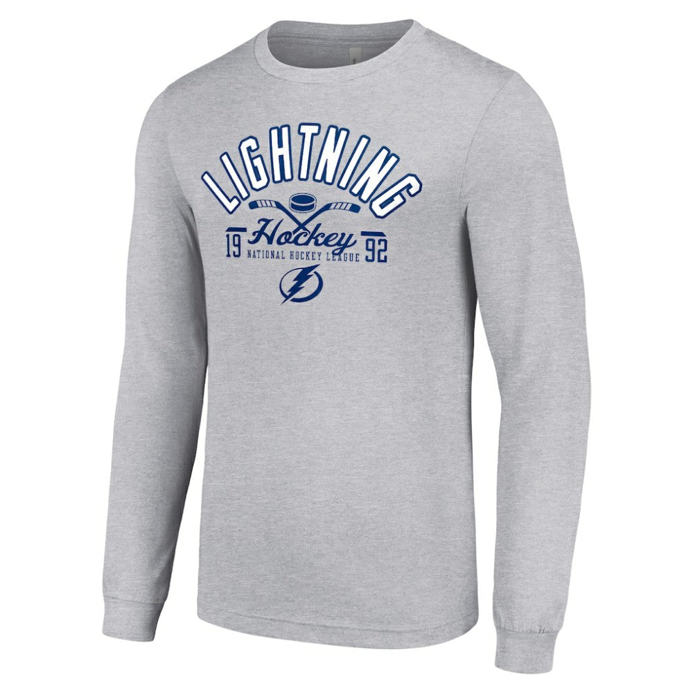 NHL Heather Gray Tampa Bay Lightning Starter Puck Long Sleeve T-Shirt