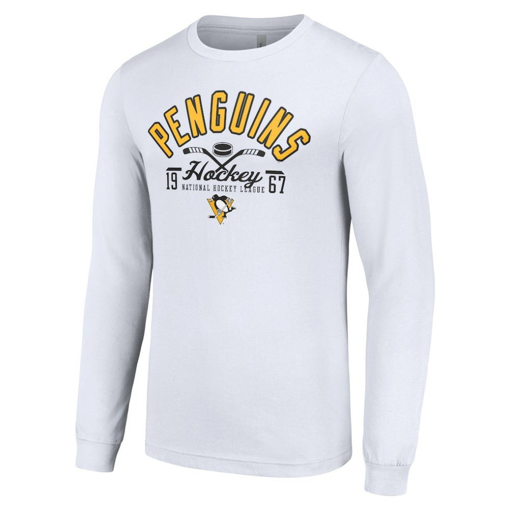 NHL White Pittsburgh Penguins Starter Puck Long Sleeve T-Shirt