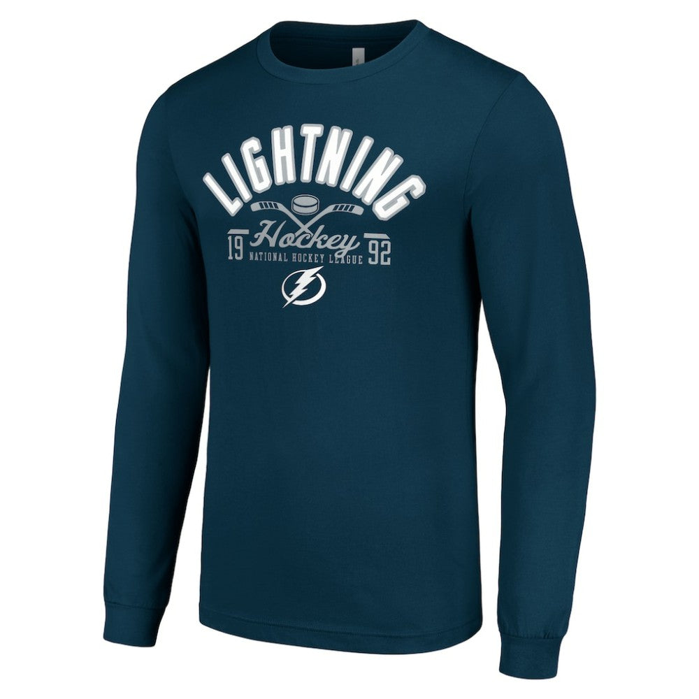 NHL Navy Tampa Bay Lightning Starter Puck Long Sleeve T-Shirt
