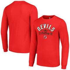 NHL Red New Jersey Devils Starter Puck Long Sleeve T-Shirt