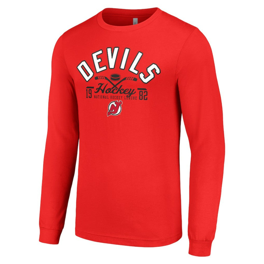 NHL Red New Jersey Devils Starter Puck Long Sleeve T-Shirt