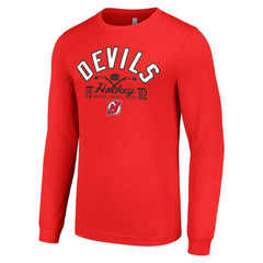 NHL Red New Jersey Devils Starter Puck Long Sleeve T-Shirt
