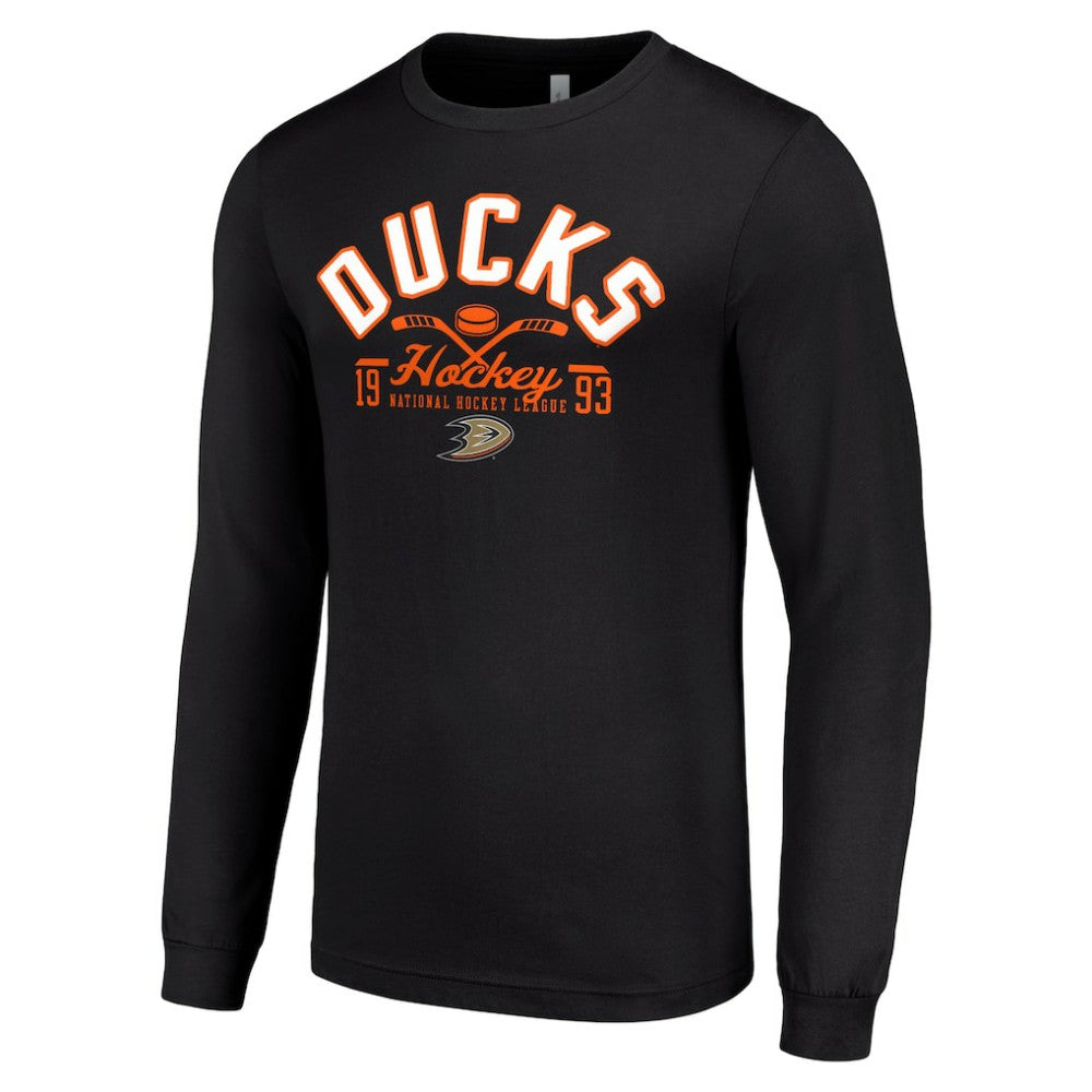 NHL Black Anaheim Ducks Starter Puck Long Sleeve T-Shirt