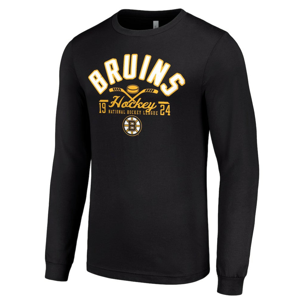 NHL Black Boston Bruins Starter Puck Long Sleeve T-Shirt