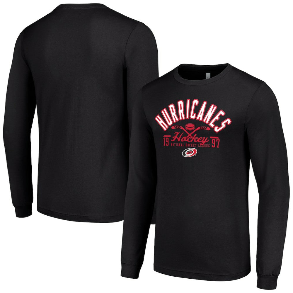 NHL Black Carolina Hurricanes Starter Puck Long Sleeve T-Shirt