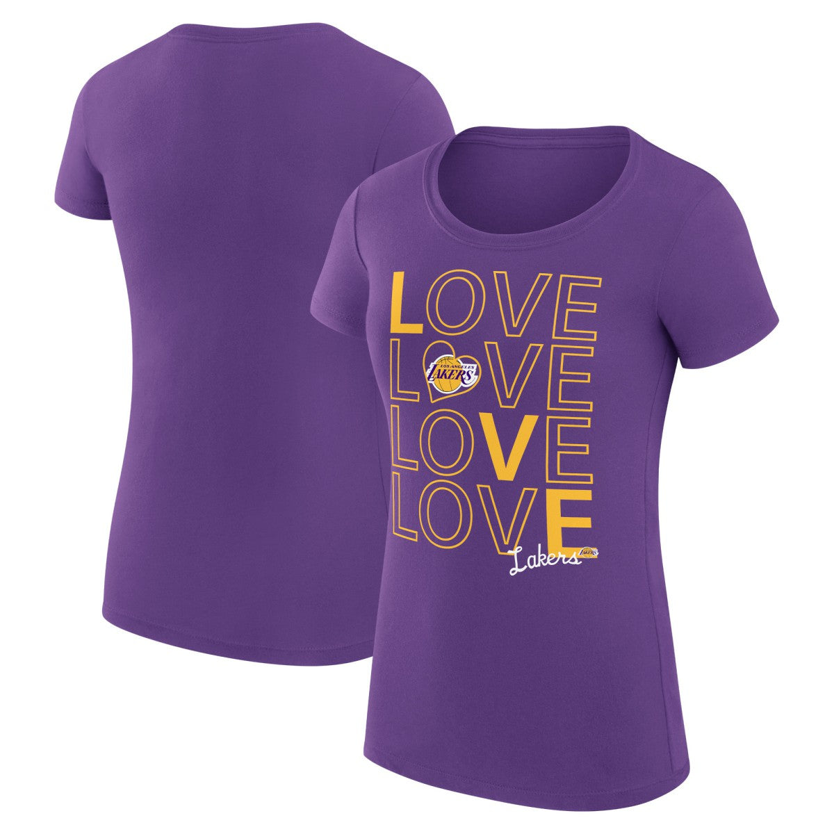 NBA Los Angeles Lakers G-III 4Her by Carl Banks Women's Super-Slim Fit Lightweight Basketball Love T-Shirt