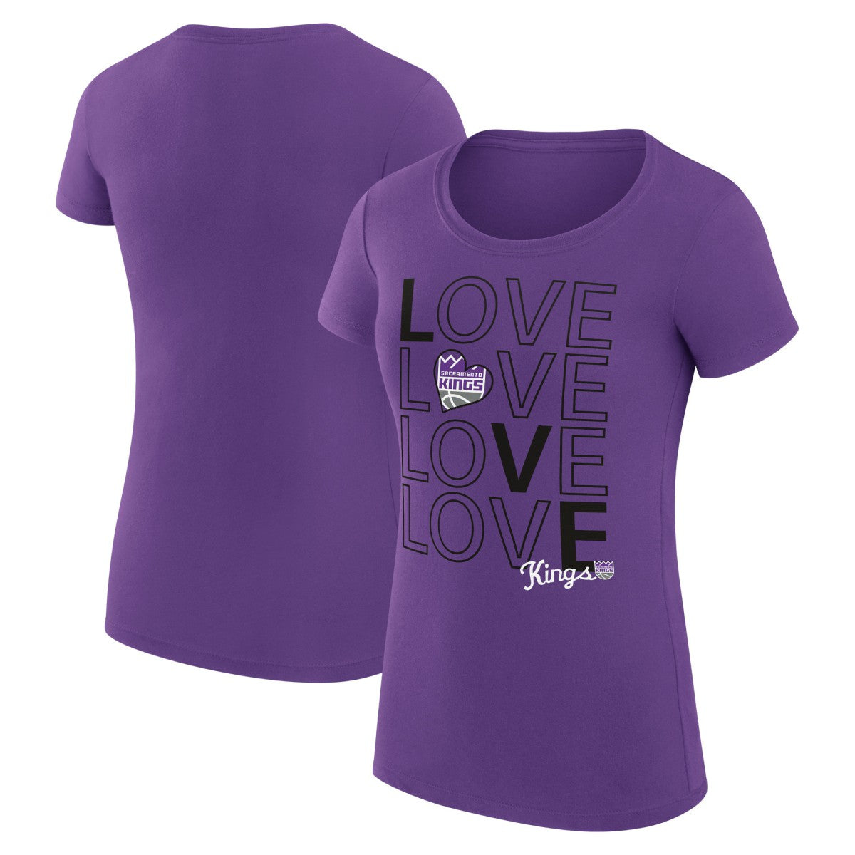 NBA Sacramento Kings G-III 4Her by Carl Banks Women's Super-Slim Fit Lightweight Basketball Love T-Shirt