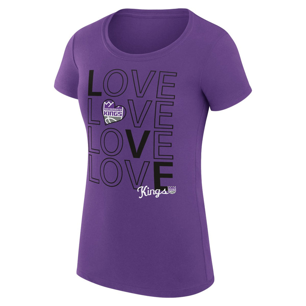 NBA Sacramento Kings G-III 4Her by Carl Banks Women's Super-Slim Fit Lightweight Basketball Love T-Shirt