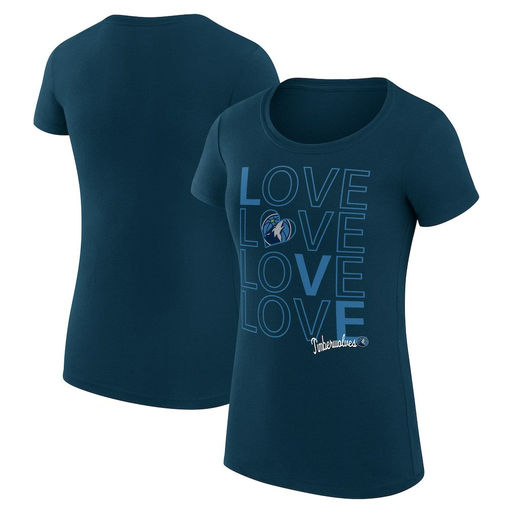 NBA Minnesota Timberwolves G-III 4Her by Carl Banks Women's Super-Slim Fit Lightweight Basketball Love T-Shirt