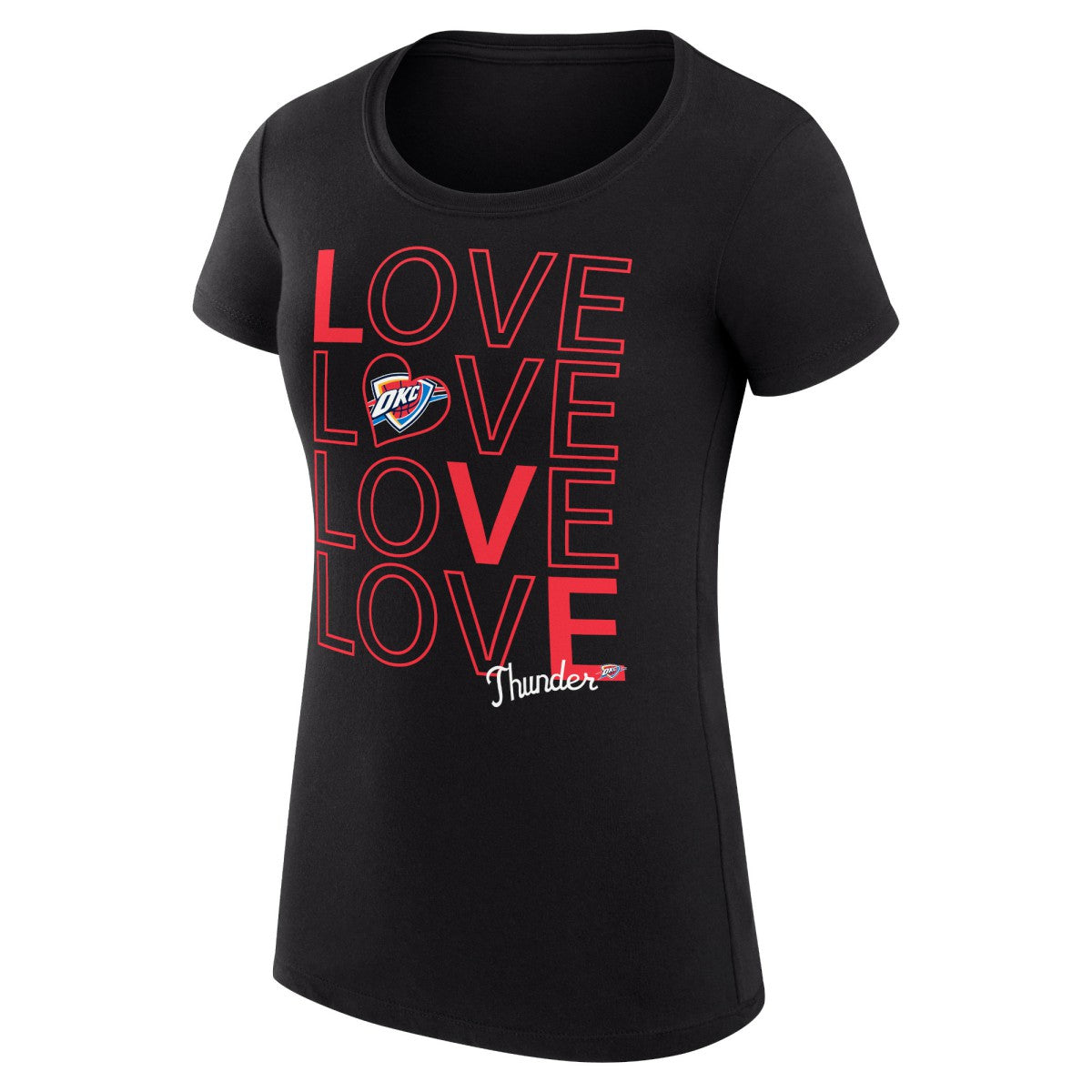 NBA Oklahoma City Thunder G-III 4Her by Carl Banks Women's Super-Slim Fit Lightweight Basketball Love T-Shirt