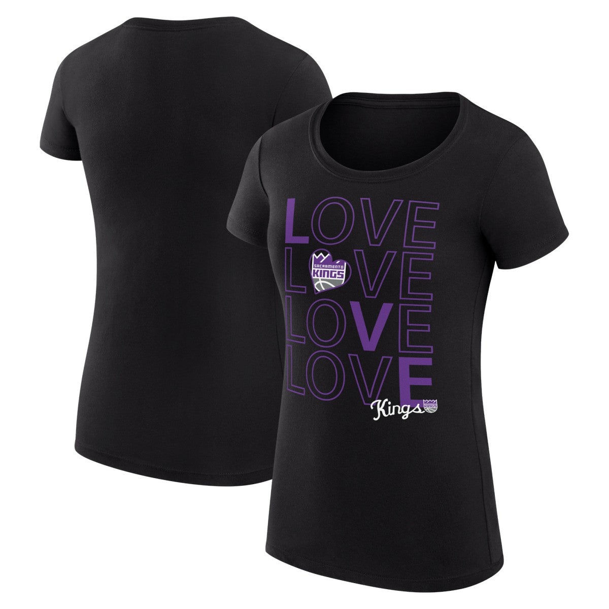 NBA Sacramento Kings G-III 4Her by Carl Banks Women's Super-Slim Fit Lightweight Basketball Love T-Shirt