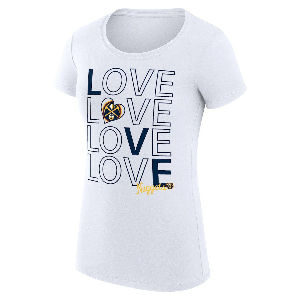 NBA Denver Nuggets G-III 4Her by Carl Banks Women's Super-Slim Fit Lightweight Basketball Love T-Shirt sale