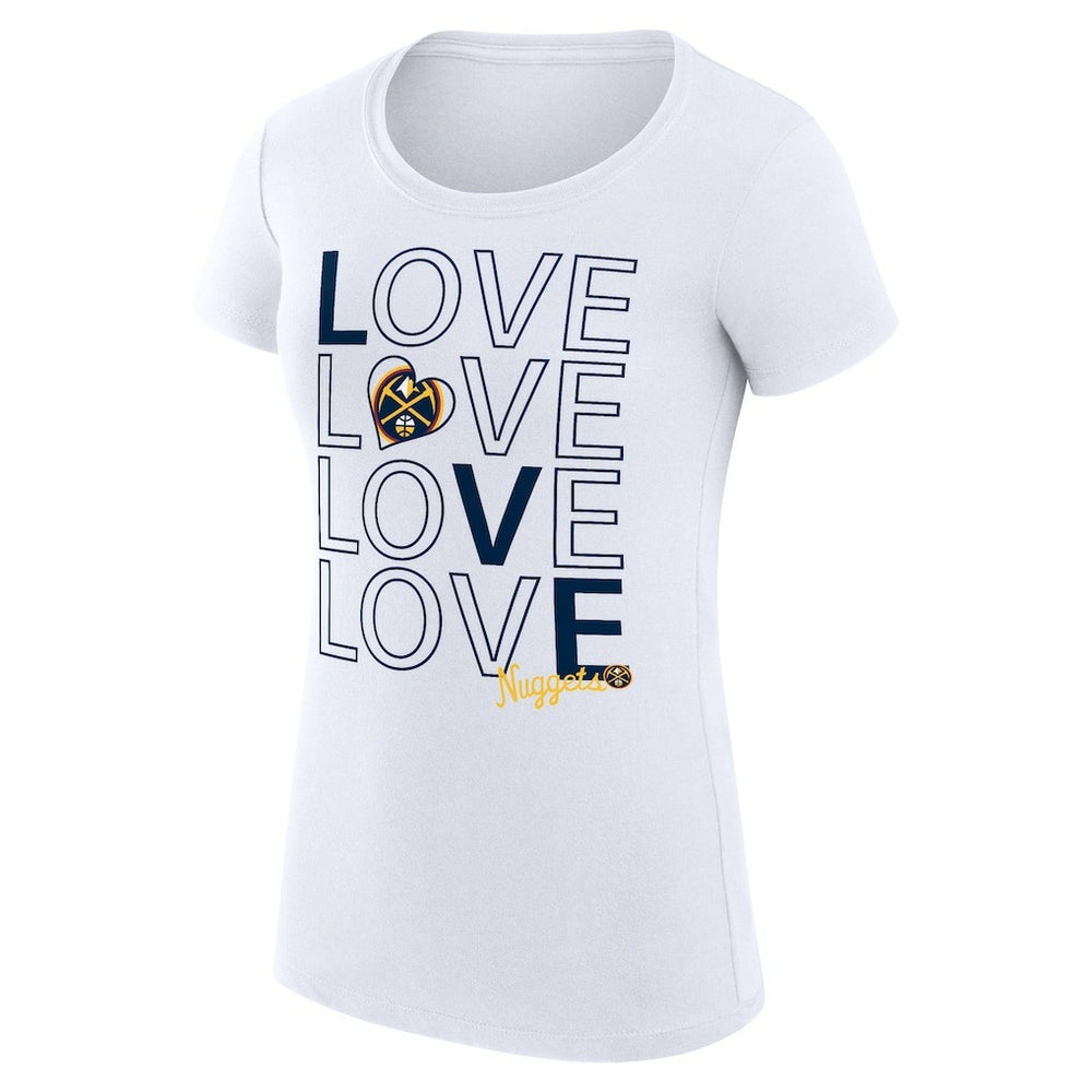 NBA Denver Nuggets G-III 4Her by Carl Banks Women's Super-Slim Fit Lightweight Basketball Love T-Shirt sale