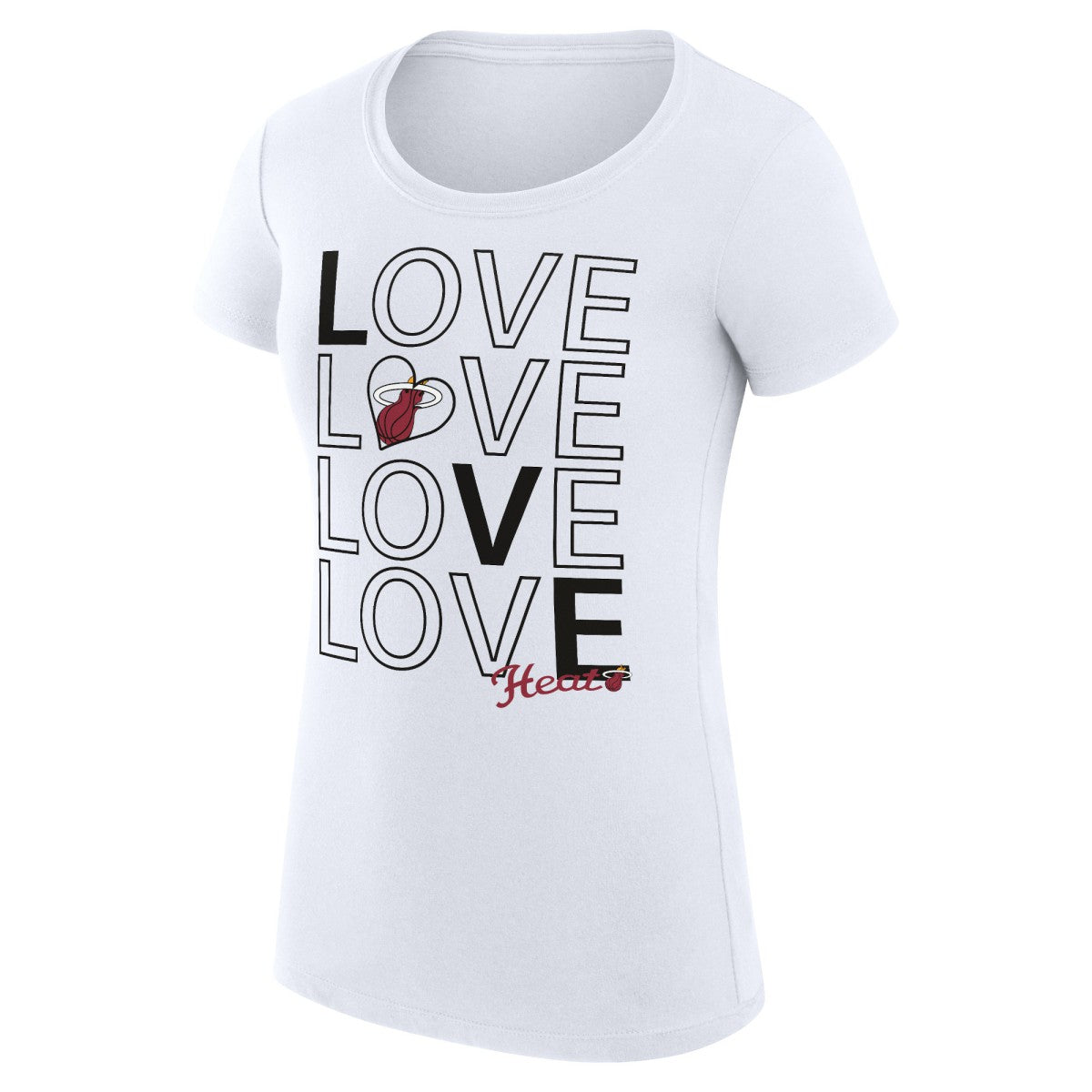 NBA Miami Heat G-III 4Her by Carl Banks Women's Super-Slim Fit Lightweight Basketball Love T-Shirt