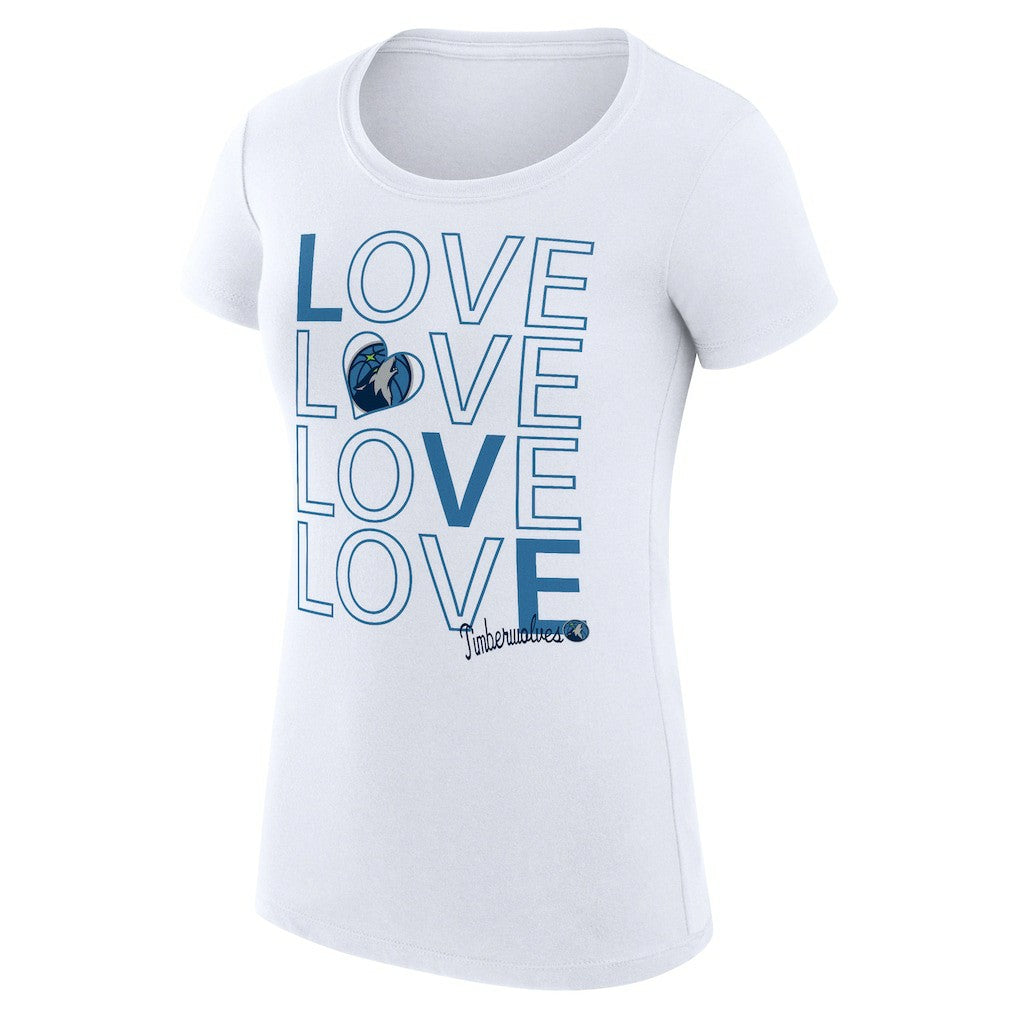 NBA Minnesota Timberwolves G-III 4Her by Carl Banks Women's Super-Slim Fit Lightweight Basketball Love T-Shirt
