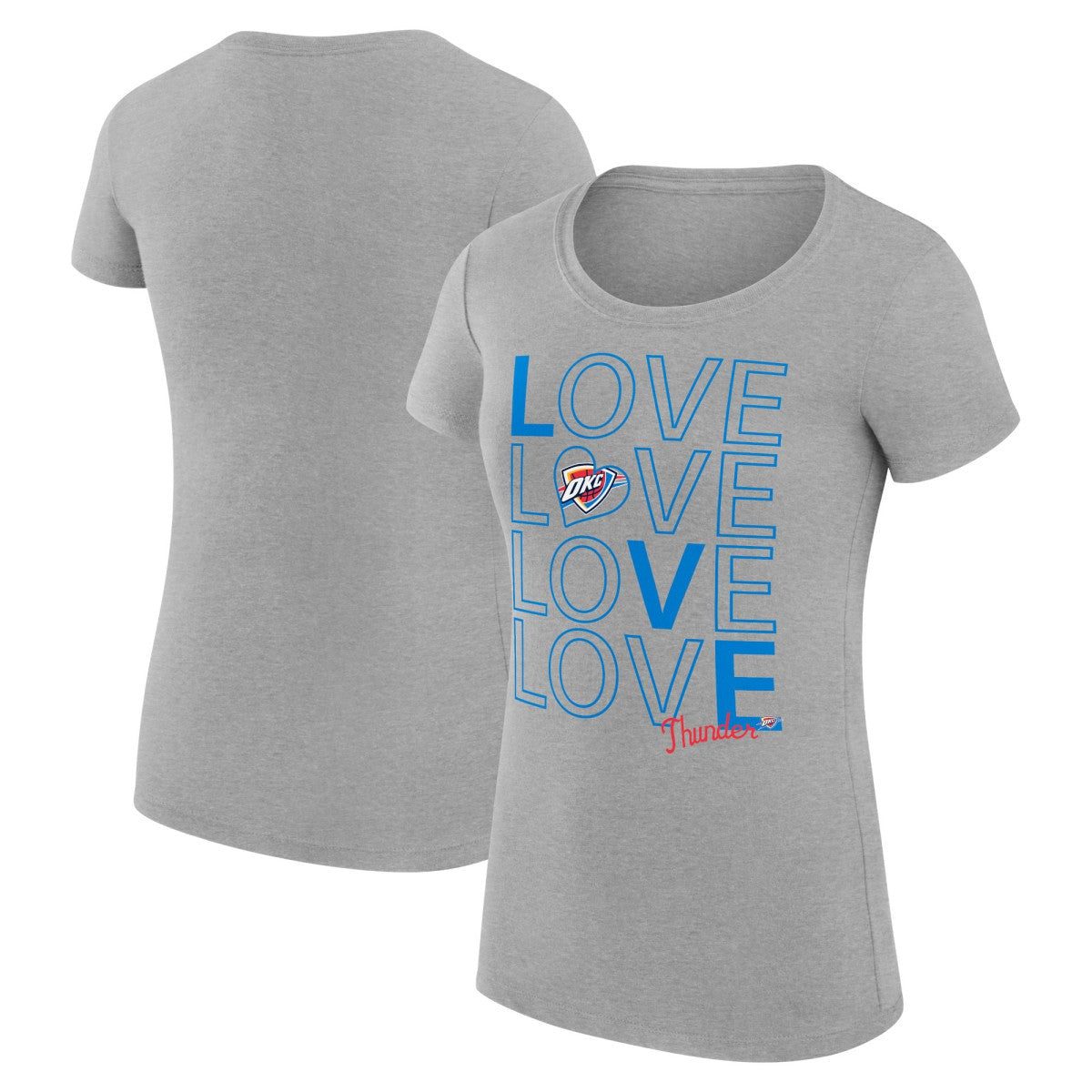 NBA Oklahoma City Thunder G-III 4Her by Carl Banks Women's Super-Slim Fit Lightweight Basketball Love T-Shirt