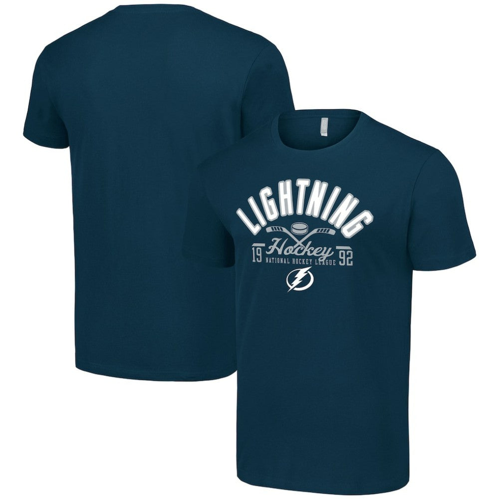 NHL Navy Tampa Bay Lightning Starter Half Puck T-Shirt