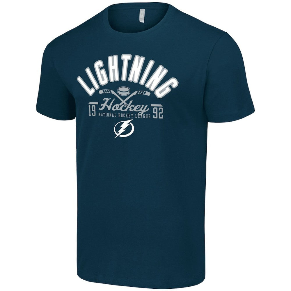 NHL Navy Tampa Bay Lightning Starter Half Puck T-Shirt