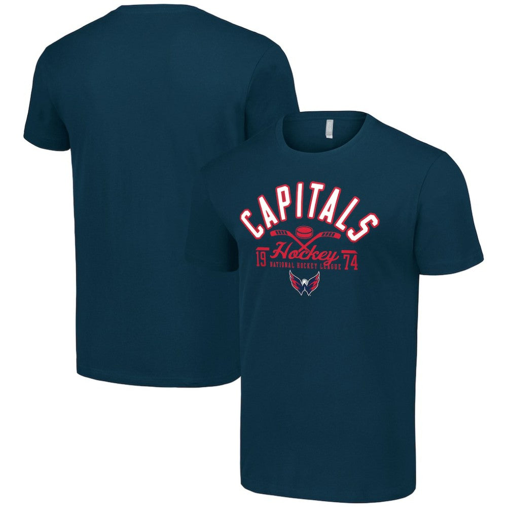 NHL Navy Washington Capitals Starter Half Puck T-Shirt