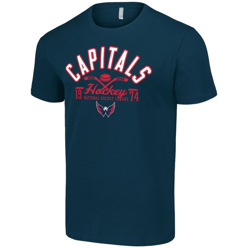 NHL Navy Washington Capitals Starter Half Puck T-Shirt