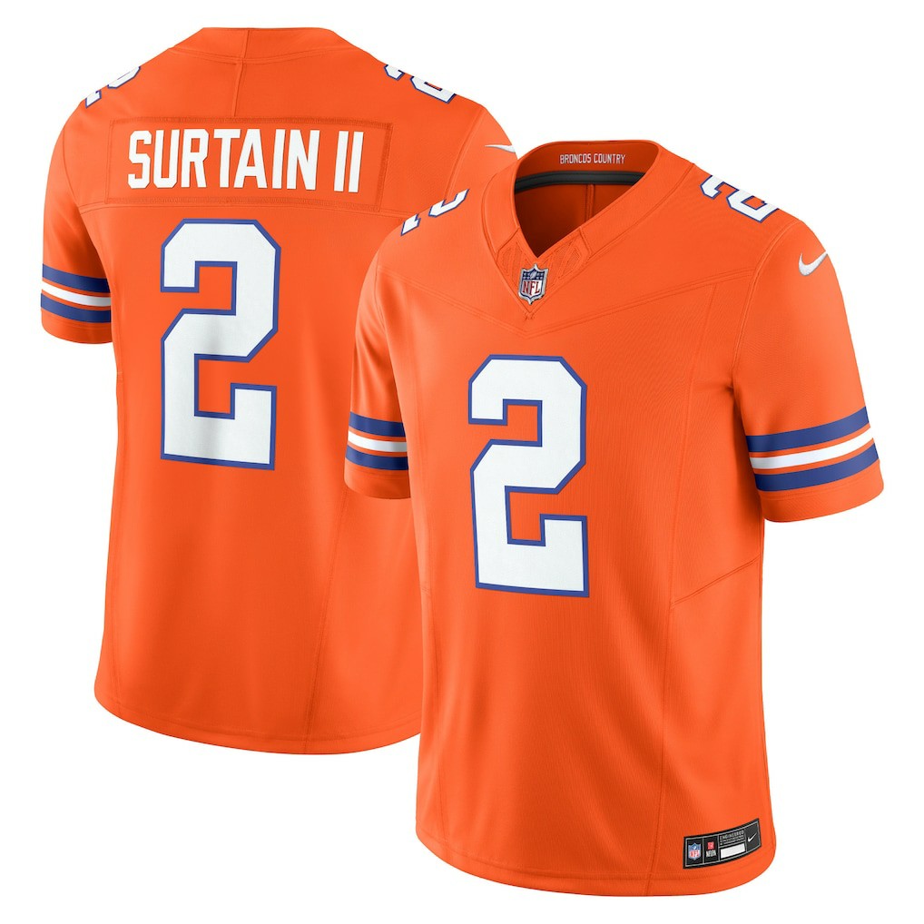 Patrick Surtain II  Alternate Mile High Collection 1977 Throwback Vapor F.U.S.E. Limited Jersey - Denver Broncos
