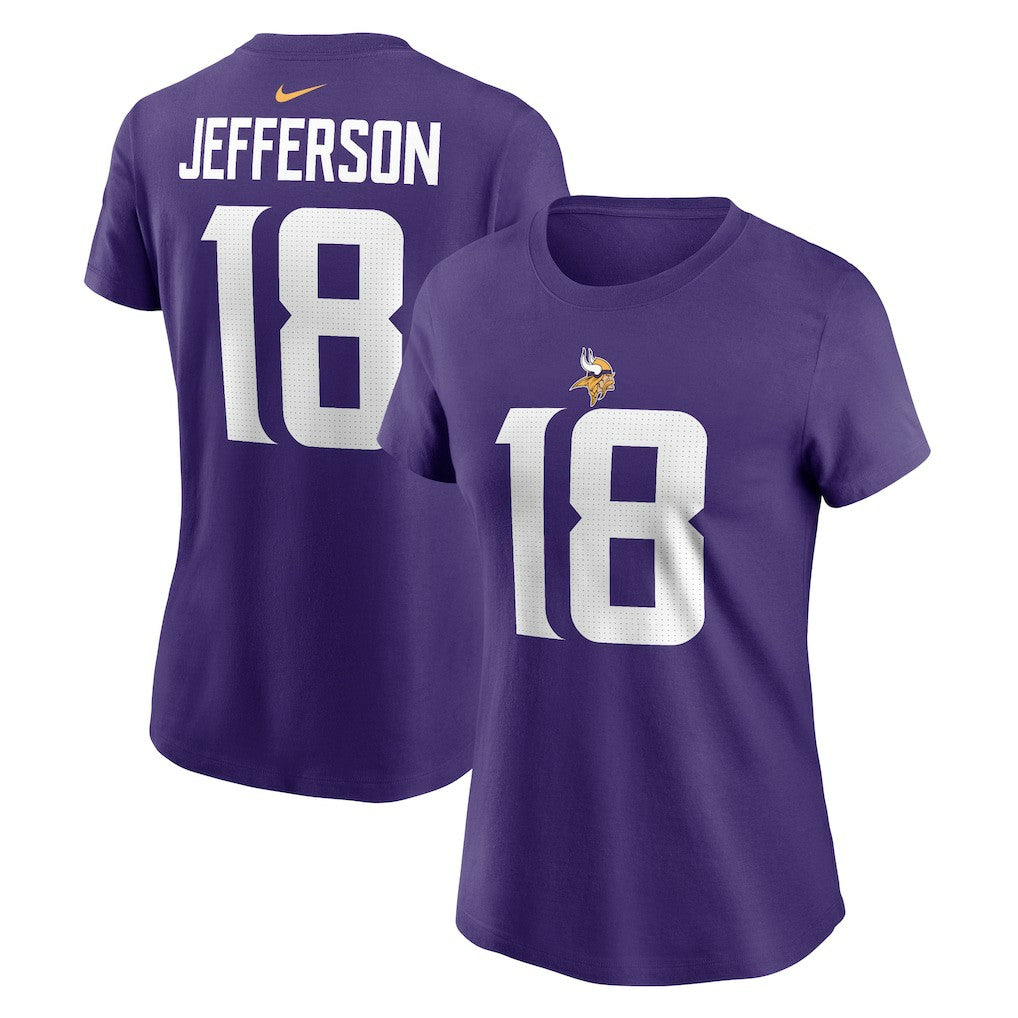 Justin Jefferson  Women's Player Name & Number T-Shirt - Minnesota Vikings