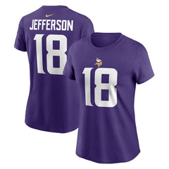 Justin Jefferson  Women's Player Name & Number T-Shirt - Minnesota Vikings