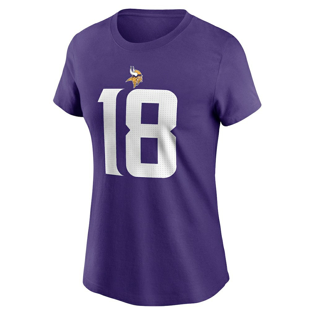 Justin Jefferson  Women's Player Name & Number T-Shirt - Minnesota Vikings