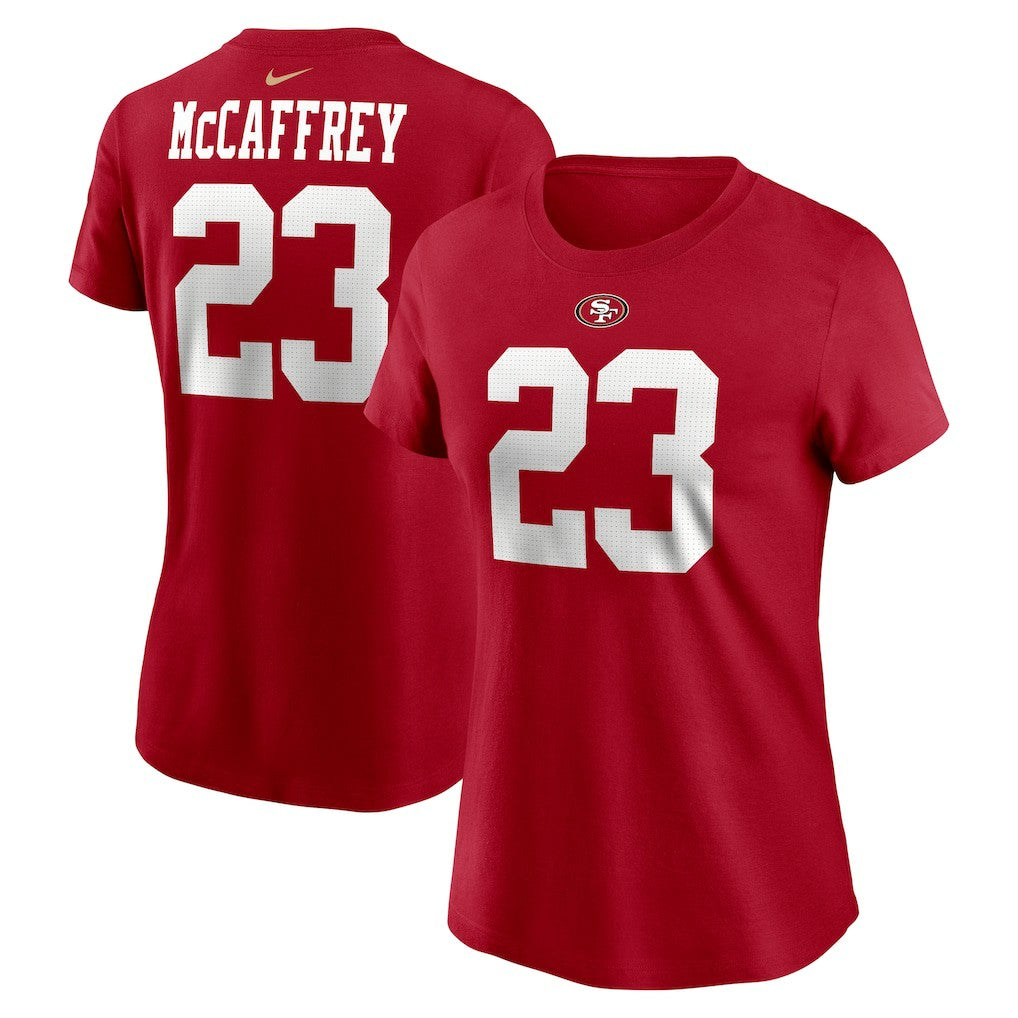 Christian McCaffrey  Women's Player Name & Number T-Shirt - San Francisco 49ers