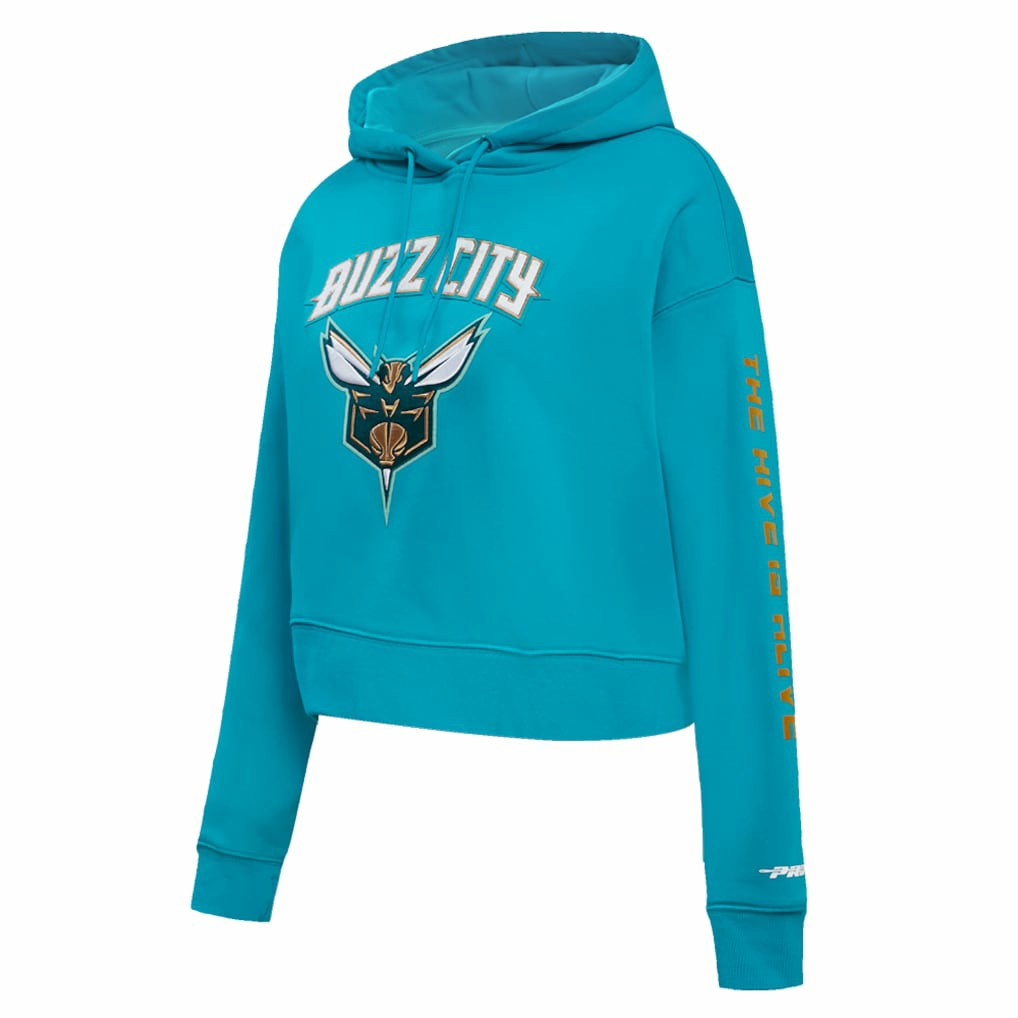 NBA Charlotte Hornets Pro Standard Women's 2023/24 City Edition Cropped Pullover Hoodie