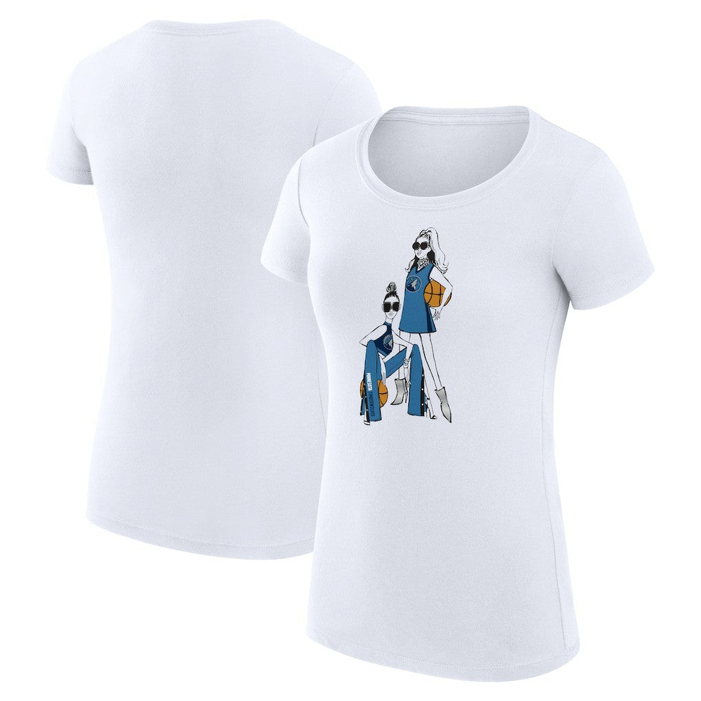 NBA Minnesota Timberwolves G-III 4Her by Carl Banks Women's Super-Slim Fit Lightweight Basketball Girls T-Shirt