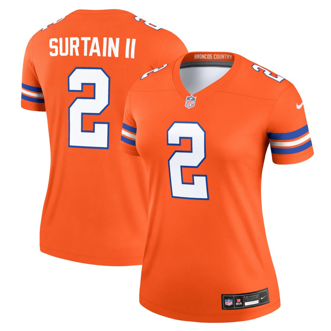 Patrick Surtain II  Women's Alternate Legend Player Performance Top - Denver Broncos