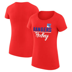 NHL Red New York Rangers G-III 4Her by Carl Banks Women's Super-Slim Fit Lightweight Team Sport T-Shirt