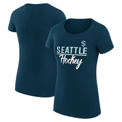 NHL Navy Seattle Kraken G-III 4Her by Carl Banks Women's Super-Slim Fit Lightweight Team Sport T-Shirt