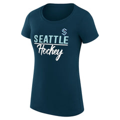 NHL Navy Seattle Kraken G-III 4Her by Carl Banks Women's Super-Slim Fit Lightweight Team Sport T-Shirt