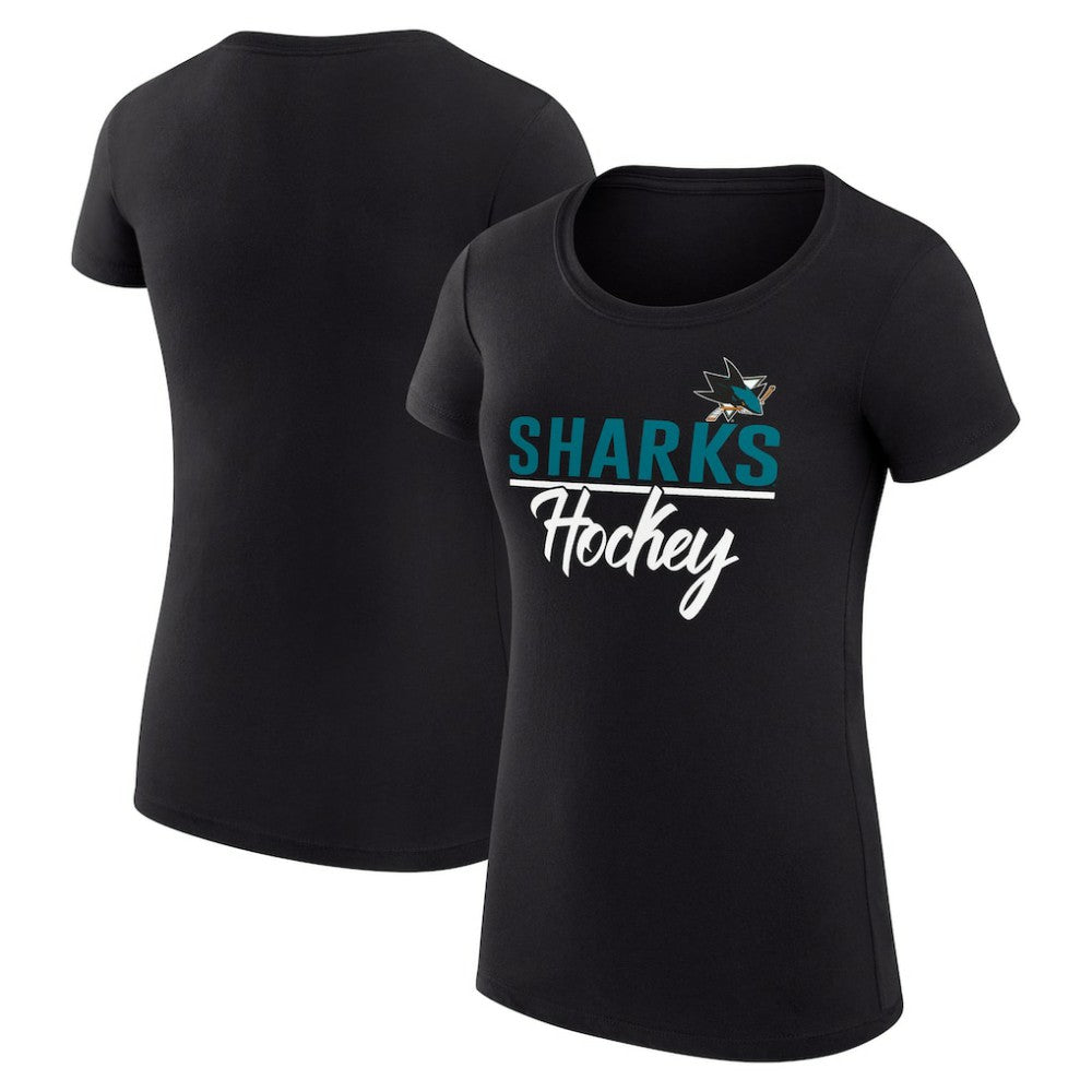 NHL Black San Jose Sharks G-III 4Her by Carl Banks Women's Super-Slim Fit Lightweight Team Sport T-Shirt
