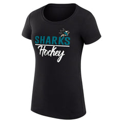 NHL Black San Jose Sharks G-III 4Her by Carl Banks Women's Super-Slim Fit Lightweight Team Sport T-Shirt