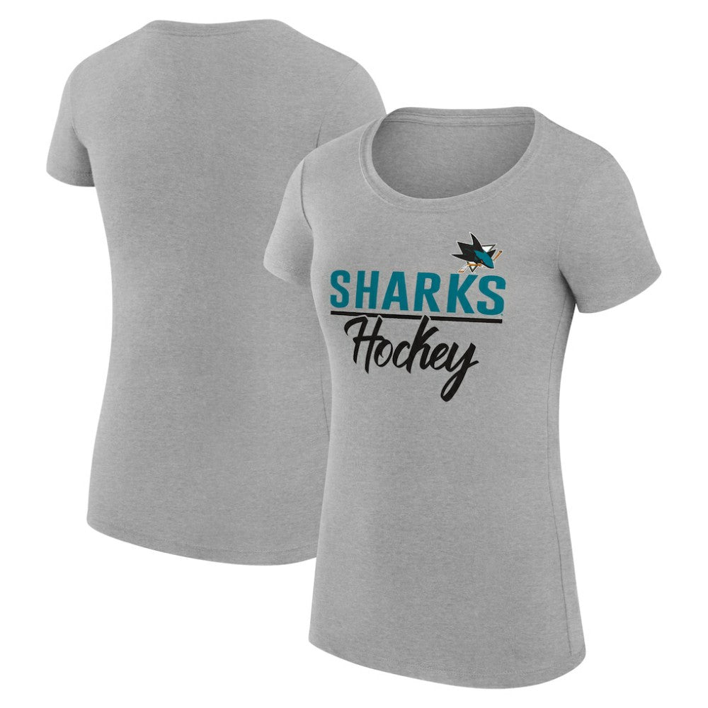NHL Gray San Jose Sharks G-III 4Her by Carl Banks Women's Super-Slim Fit Lightweight Team Sport T-Shirt