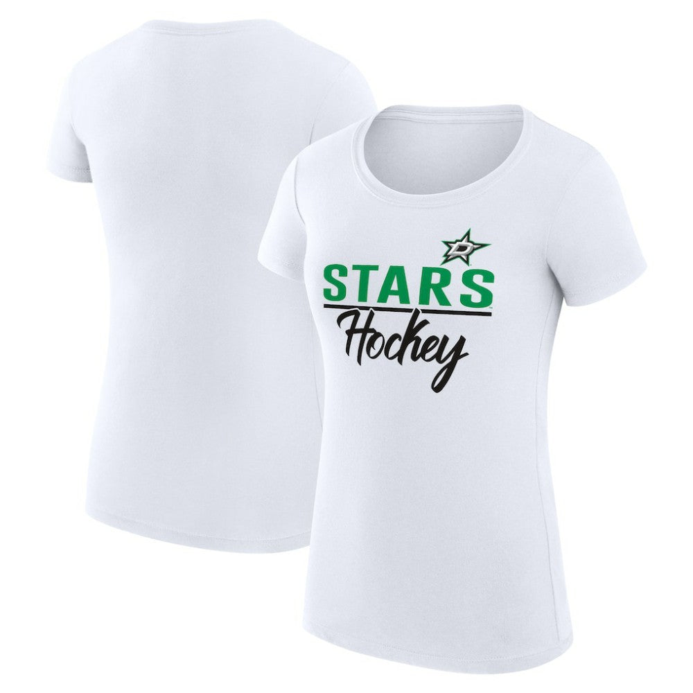 NHL White Dallas Stars G-III 4Her by Carl Banks Women's Super-Slim Fit Lightweight Team Sport T-Shirt