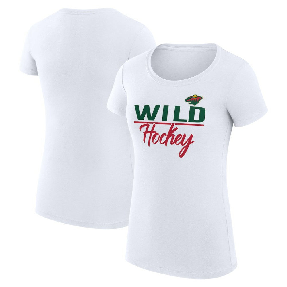NHL White Minnesota Wild G-III 4Her by Carl Banks Women's Super-Slim Fit Lightweight Team Sport T-Shirt