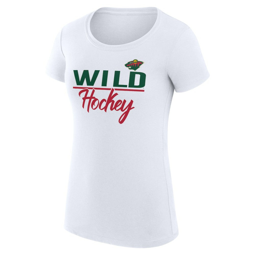 NHL White Minnesota Wild G-III 4Her by Carl Banks Women's Super-Slim Fit Lightweight Team Sport T-Shirt