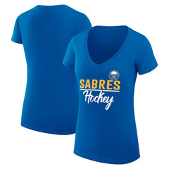 NHL Royal Buffalo Sabres G-III 4Her by Carl Banks Women's Super-Slim Fit Lightweight Team Sport V-Neck T-Shirt