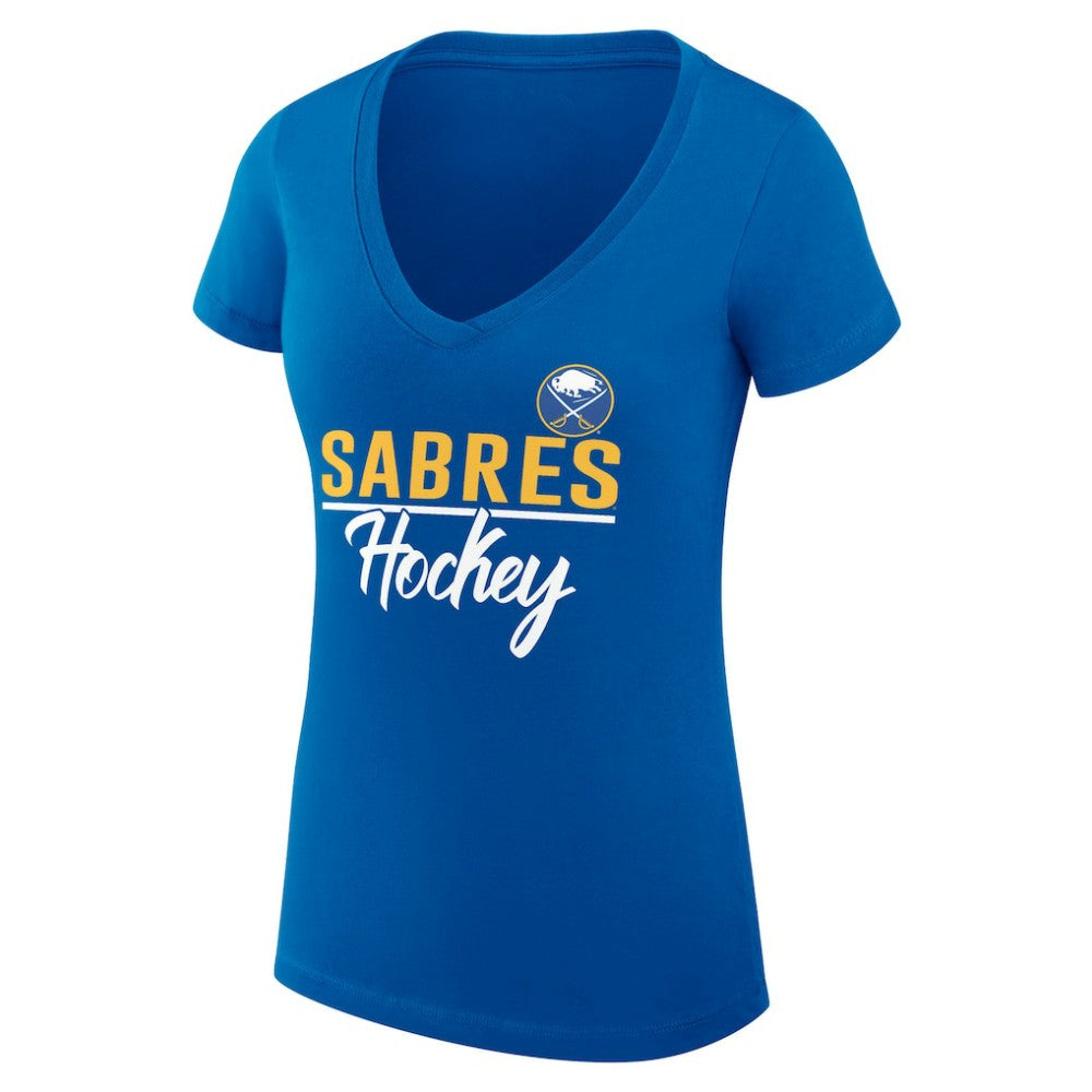 NHL Royal Buffalo Sabres G-III 4Her by Carl Banks Women's Super-Slim Fit Lightweight Team Sport V-Neck T-Shirt