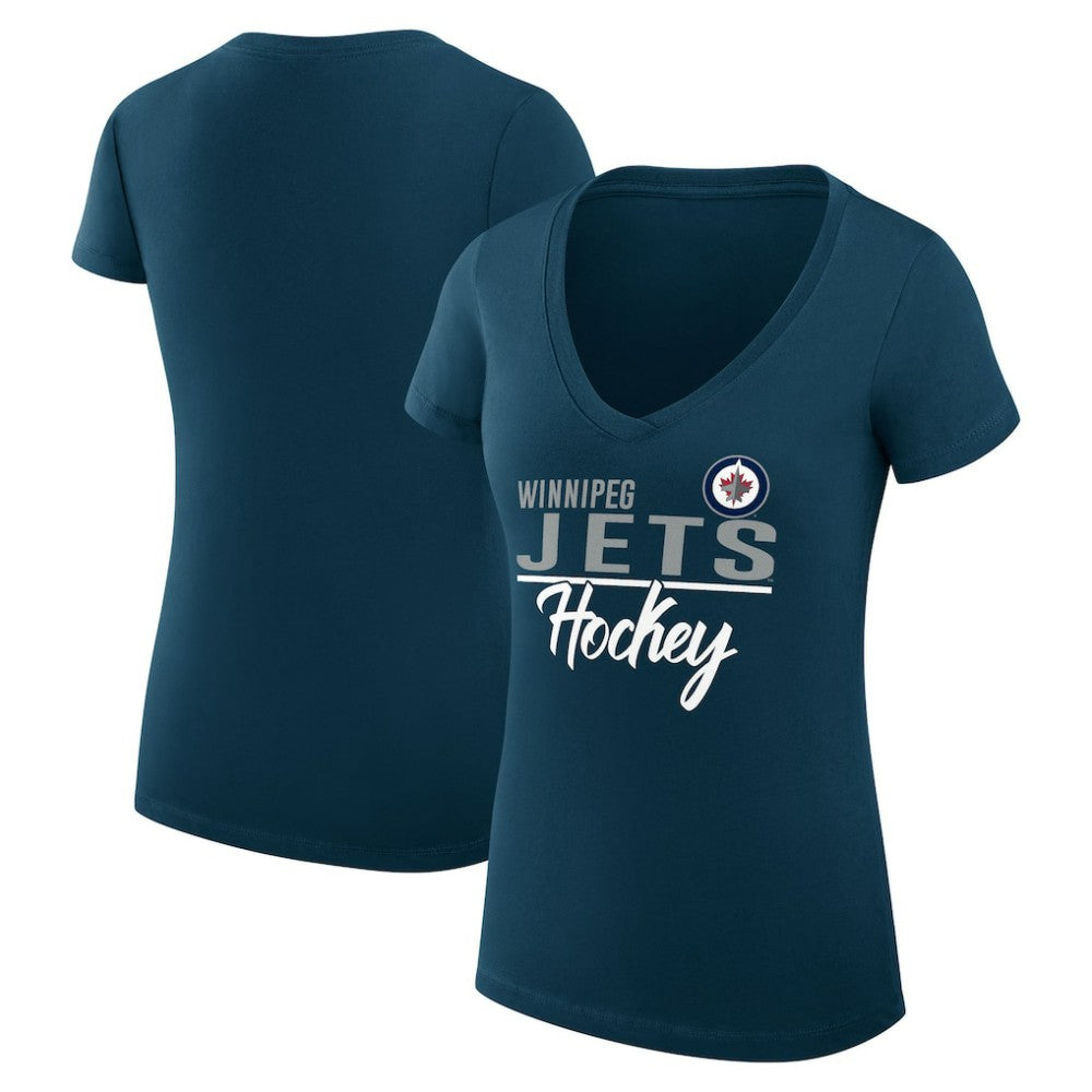 NHL Navy Winnipeg Jets G-III 4Her by Carl Banks Women's Super-Slim Fit Lightweight Graphic T-Shirt