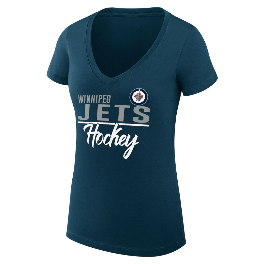 NHL Navy Winnipeg Jets G-III 4Her by Carl Banks Women's Super-Slim Fit Lightweight Graphic T-Shirt