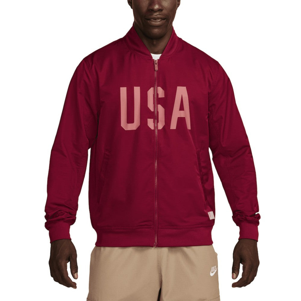 USMNT Woven Bomber Full-Zip Jacket - Nike Red