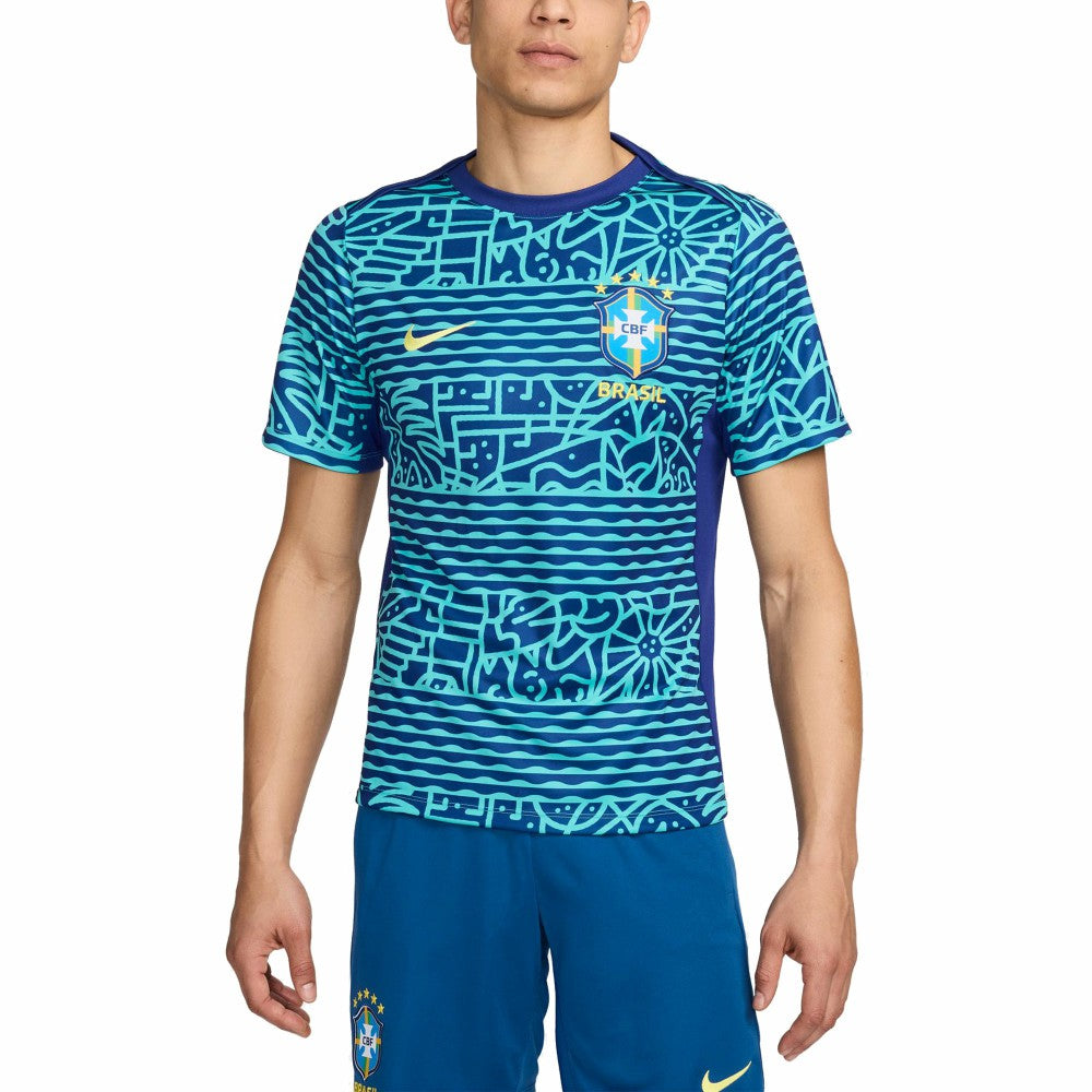 Brazil National Team 2024 Academy Pro Pre-Match Top - Nike Blue